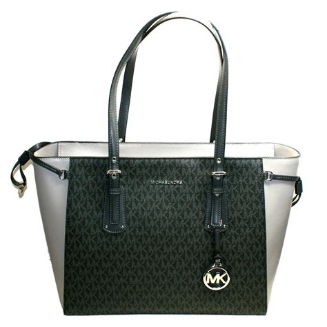 michael kors purse black and grey|michael kors signature tote gray.